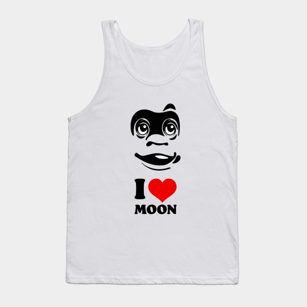 I Love Moon Music Art Tank Top by San Studios Company